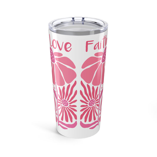 Breast Cancer Faith Hope Love Tumbler