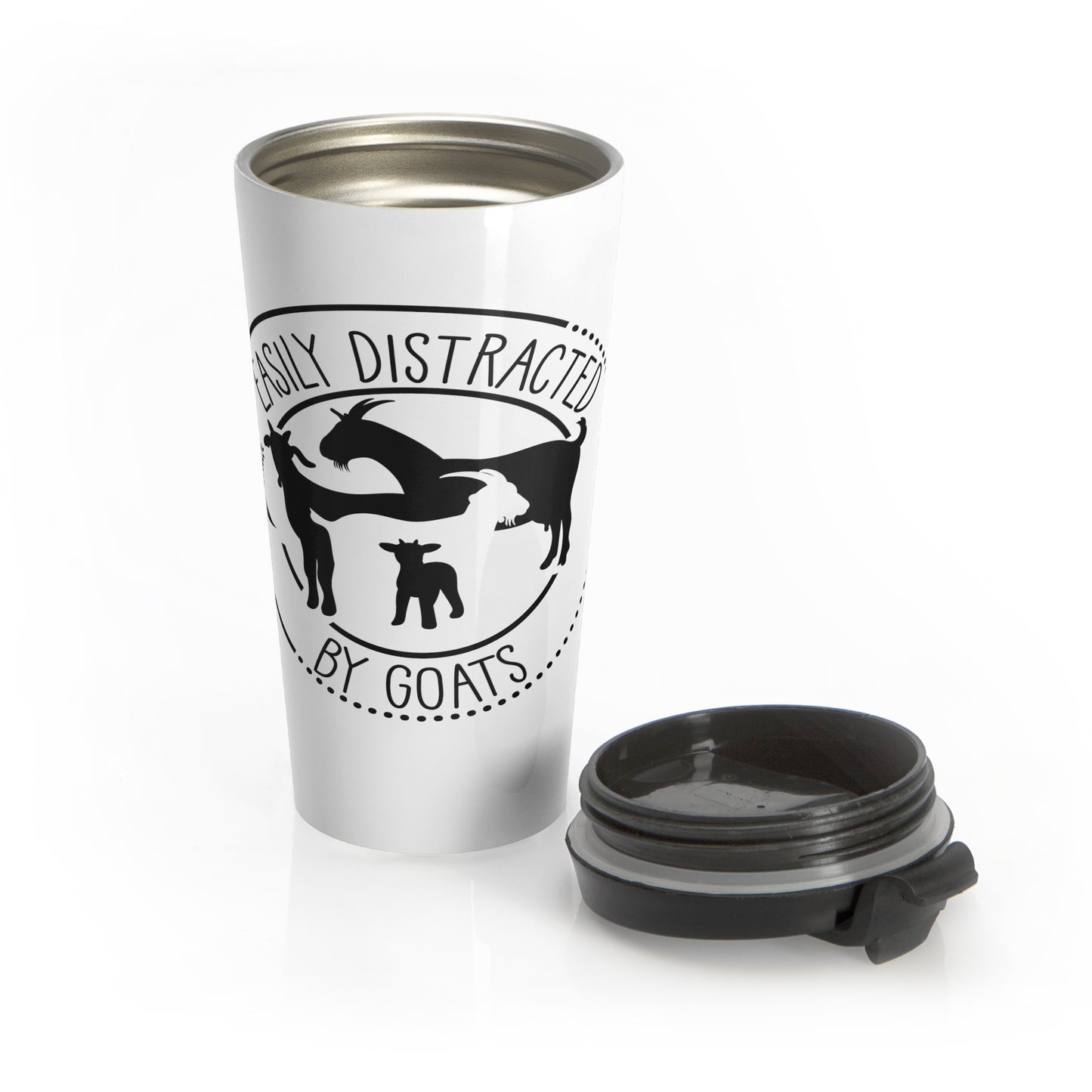 Distracted By Goats Travel Mug