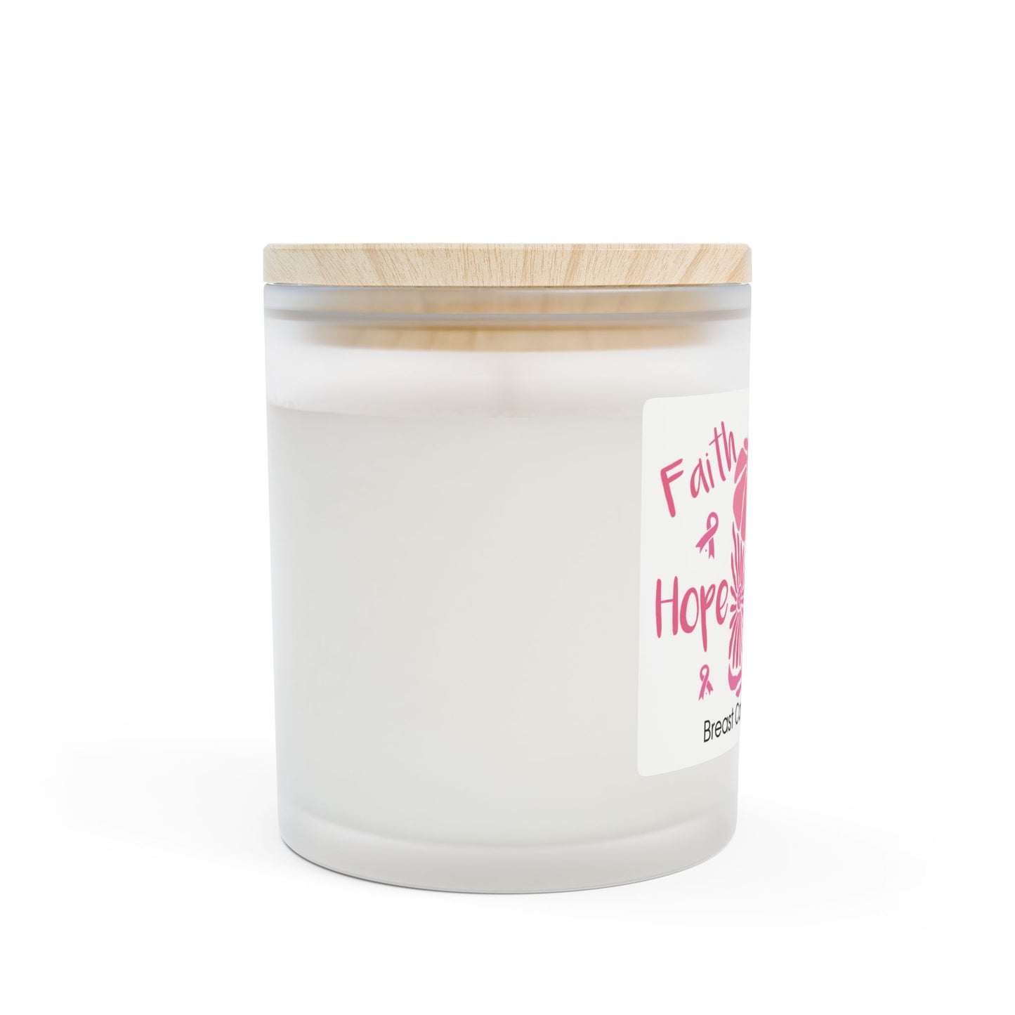 Breast Cancer Faith Hope Love Candle