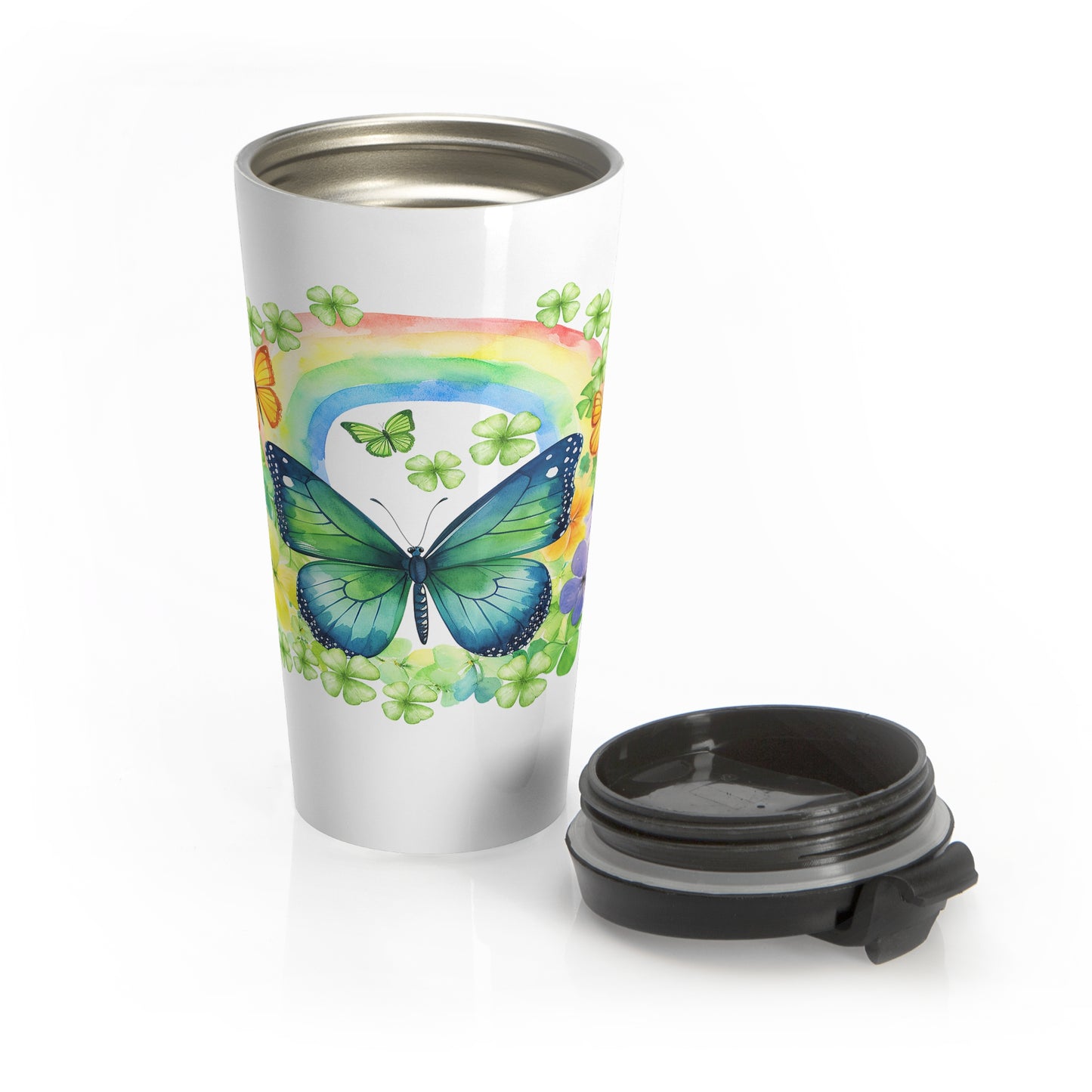 Shamrock Butterfly Travel Mug
