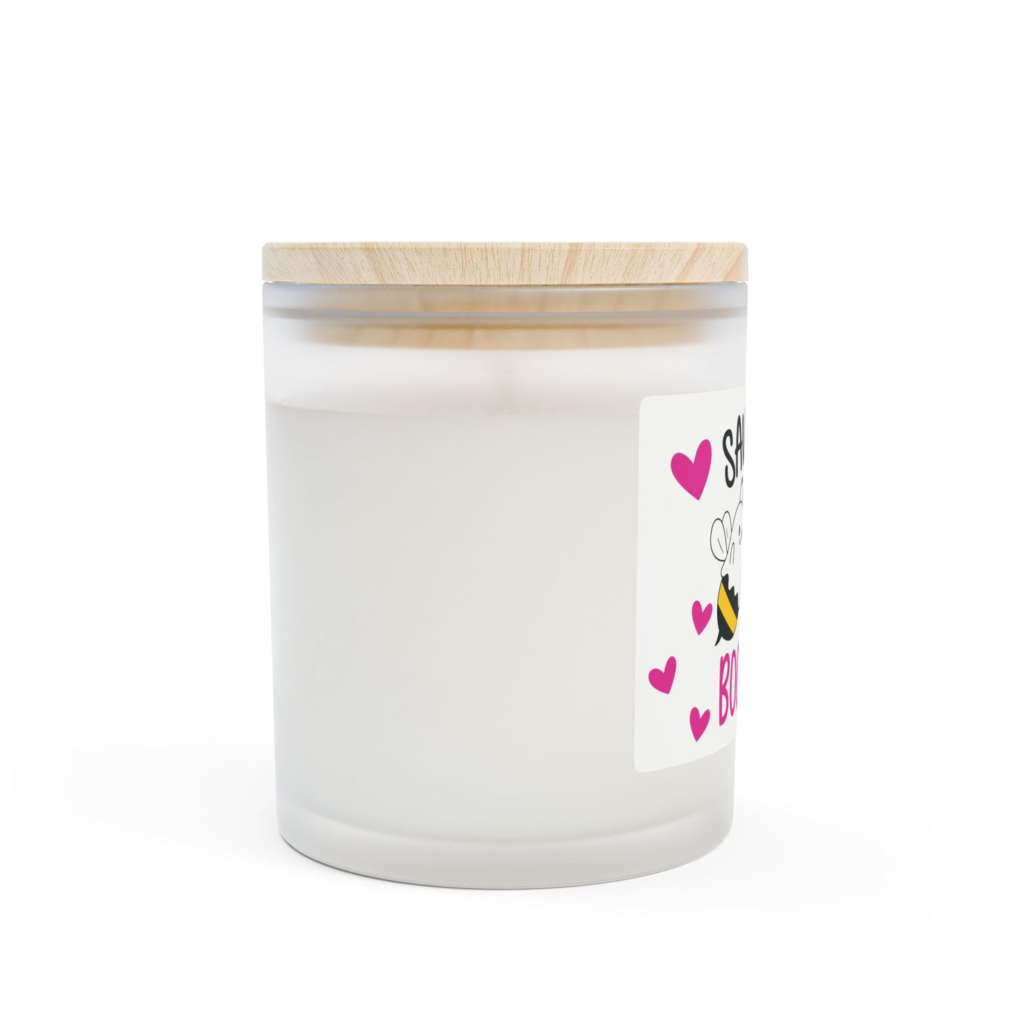 Breast Cancer Boo Bees Candle