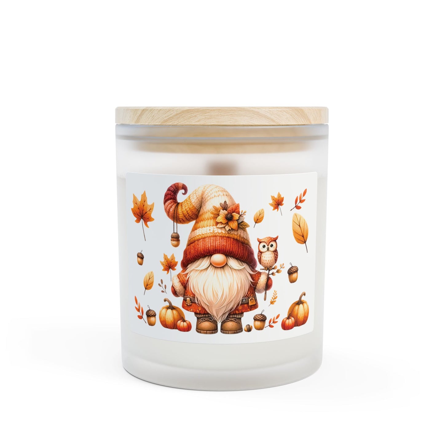 Hello Fall Gnome Candle