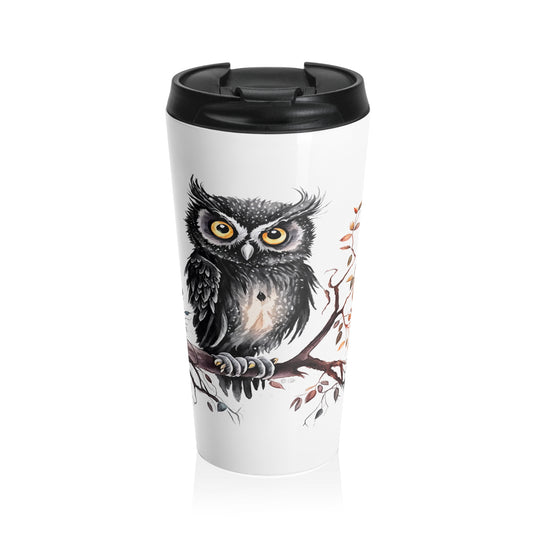 Black Owl Travel Mug
