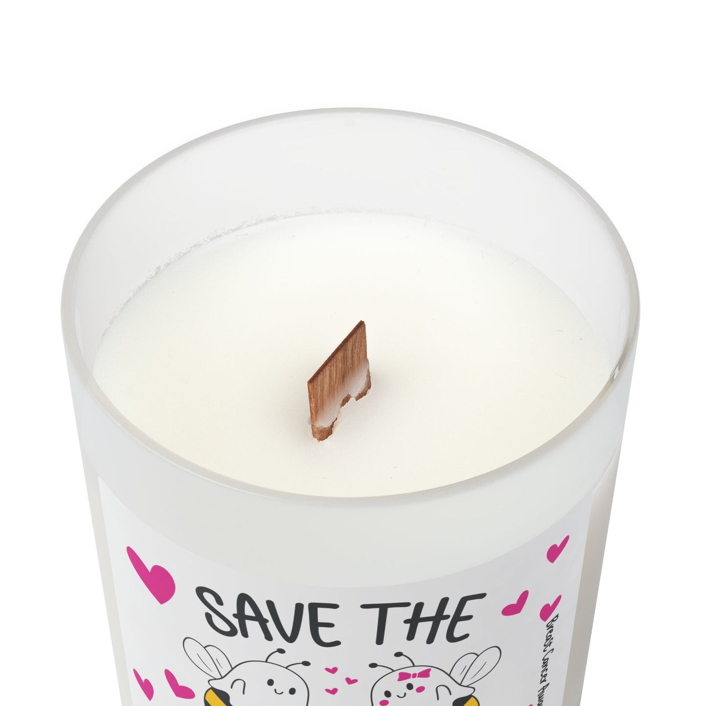 Breast Cancer Boo Bees Candle