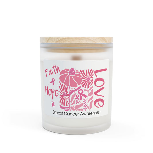 Breast Cancer Faith Hope Love Candle