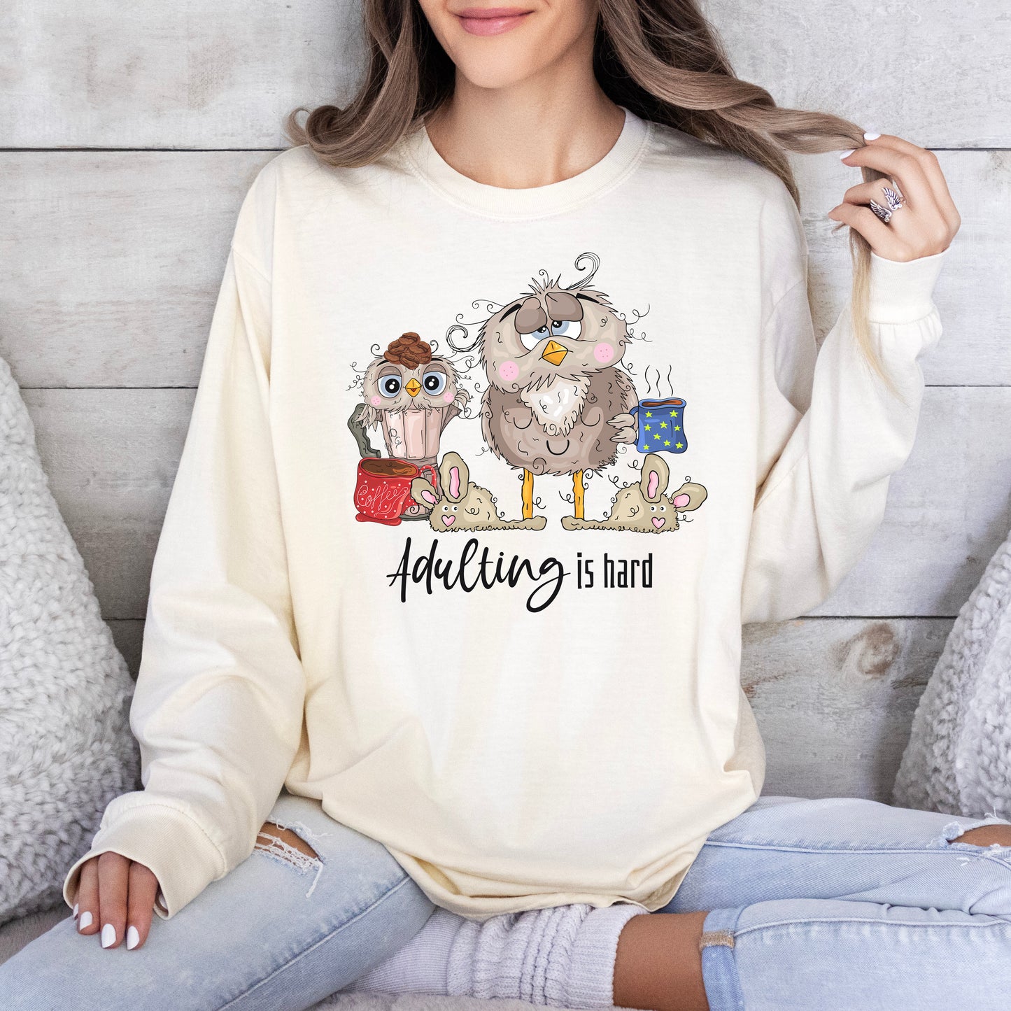 Adulting Owl Long Sleeve