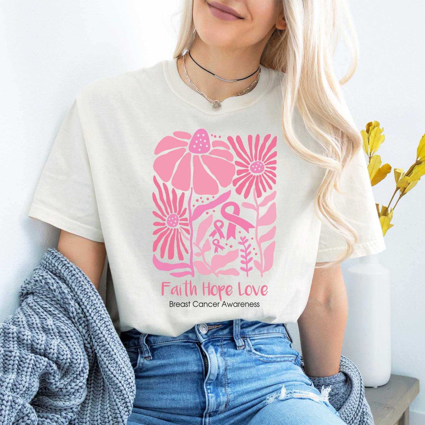 Breast Cancer Faith Hope Love T-shirt