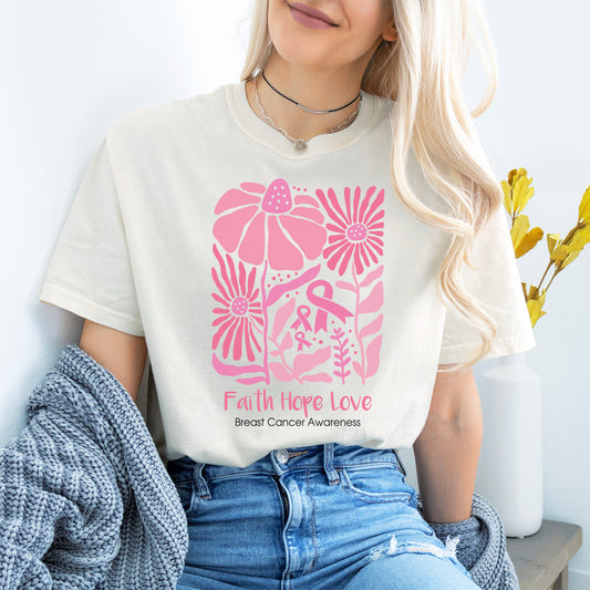 Breast Cancer Faith Hope Love T-shirt