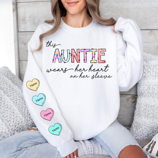 Heart On Sleeve Sweatshirt - Auntie