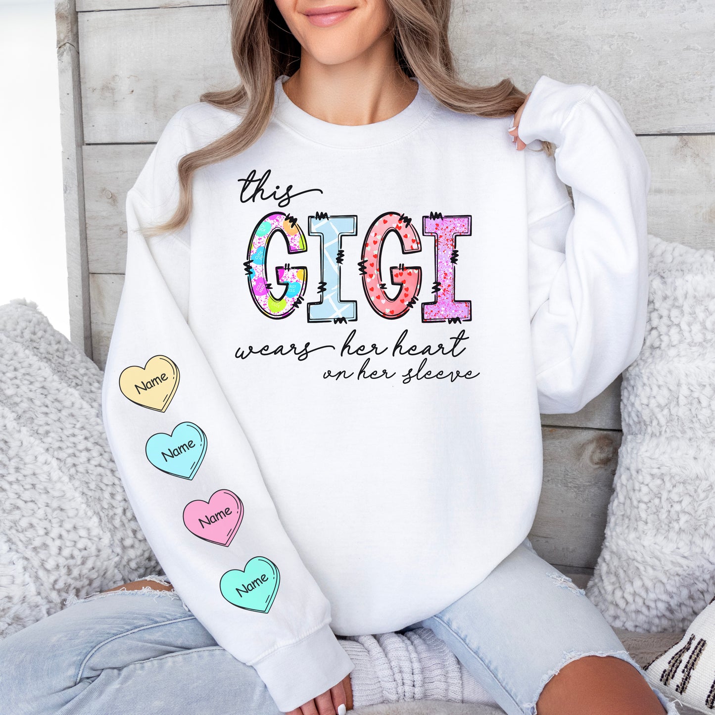 Heart On Sleeve Sweatshirt - Gigi