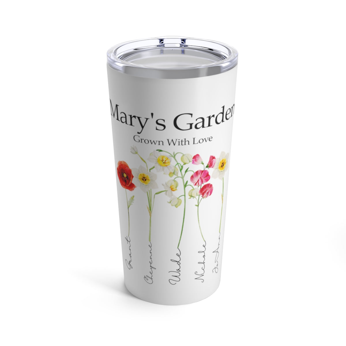 Personalized Flower Garden Tumbler